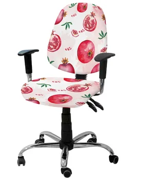 Vasarā Augļu Sarkanā Granātābolu Akvarelis, Elastīgs Krēslā Datora Krēsla Pārsegs Noņemams Biroja Krēsls Slipcover Sadalīt Sēdekļa Pārvalki