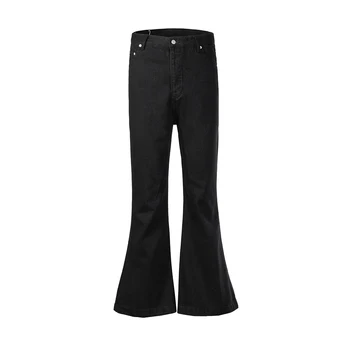 Y2K RO Stila Plaša Kāju Black Vintage Jeans Izlīdzināšanu Bikses Vīriešu Harajuku Cietā Streetwear Baggy Gadījuma Džinsa Bikses Lielgabarīta
