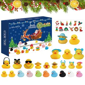 Ziemassvētku Adventes Kalendārs Ar 24 Gumijas Pīles 24 Dienas Atpakaļskaitīšanas Kalendāra Gumijas Ducky Vannas Rotaļlieta Radošās Ziemassvētku Dāvanas