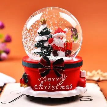 Ziemassvētku radošā crystal ball mūzika lodziņu, lai nosūtītu draudzene rotas, dāvanu rotējošo sniegpārsliņas ar gaismas, mūzikas kaste