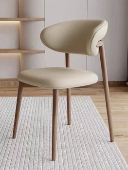 Ziemeļvalstu dizaineru masīvkoka ēdamistabas krēsli, mūsdienu minimālisma krēsli, mājas, ēdamistabas krēsli, baltais vasks koka atpūtas ēdamistabas krēsls